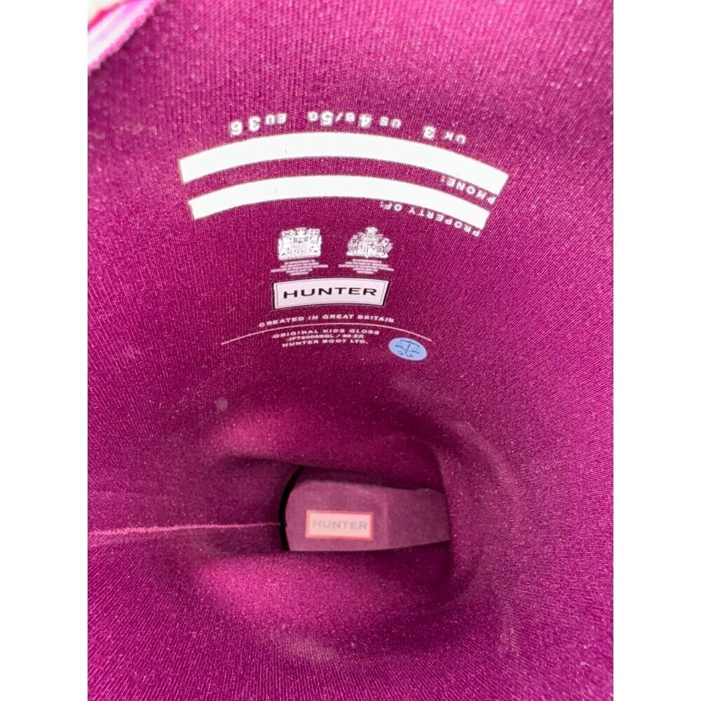 Hunter Purple Original Gloss Waterproof Rain Boots Womens Size 4B/5G - Picture 7 of 7